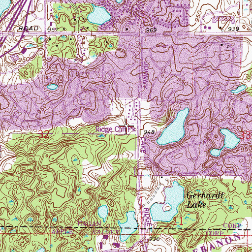 Topographic Map of Ridge Cliff Park, MN