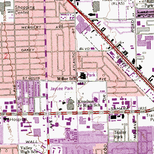 Topographic Map of Academy for Individualized Study, NV