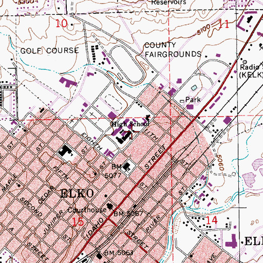 Topographic Map of Elko Early Childhood Center, NV