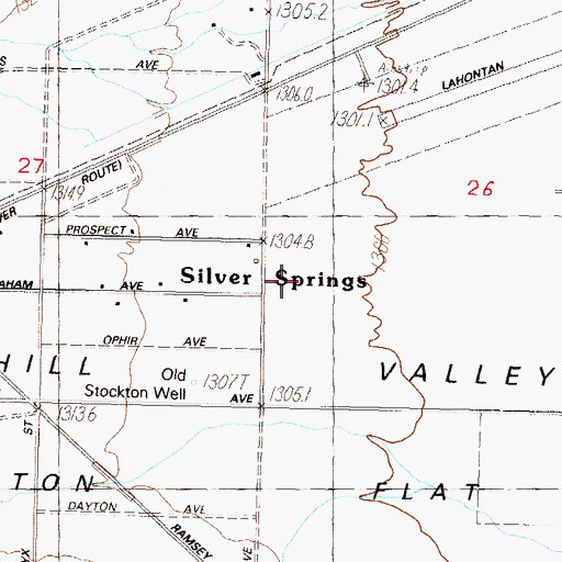 Topographic Map of Western Nevada Regional Youth Center, NV