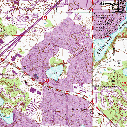 Topographic Map of Wood Park, MN