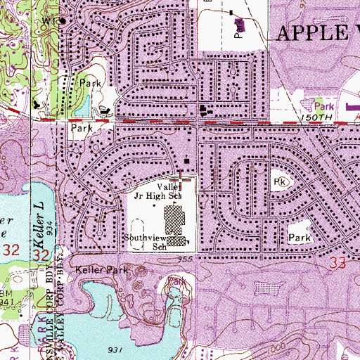 Topographic Map of Valley Middle Park, MN