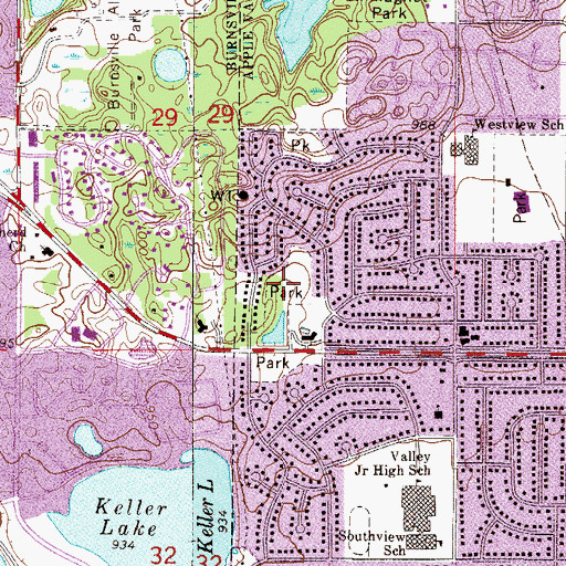 Topographic Map of Redwood Park, MN