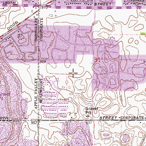 Topographic Map of Jaycee Park, MN