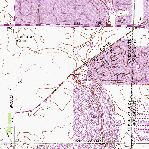 Topographic Map of Apple Valley East Park, MN