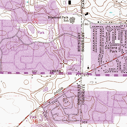 Topographic Map of Diamond Path Park, MN