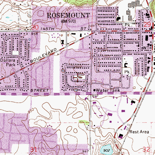 Topographic Map of Chippendale Park, MN