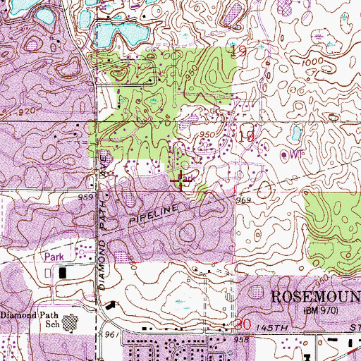 Topographic Map of Connemara Park, MN