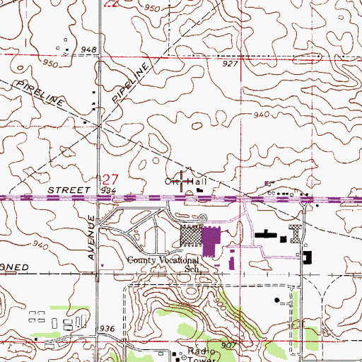 Topographic Map of Old City Hall Park, MN