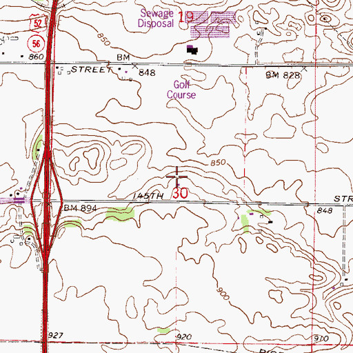 Topographic Map of Central Park, MN