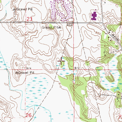 Topographic Map of Meadow View Park, MN