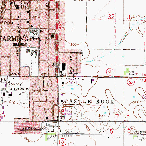 Topographic Map of Prairie View Park, MN