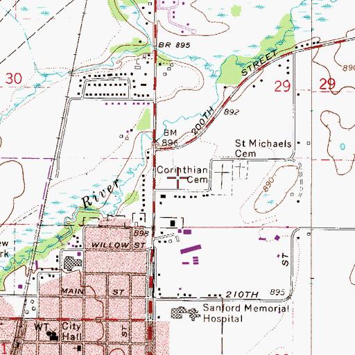 Topographic Map of Tamarack Park, MN