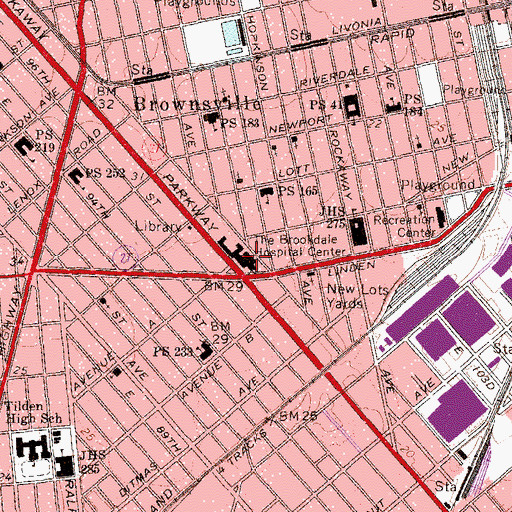 Topographic Map of Joseph E Ray Arron Clinic, NY