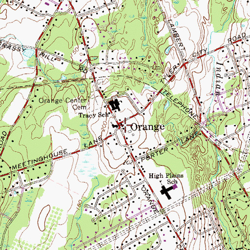 Topographic Map of Orange, CT