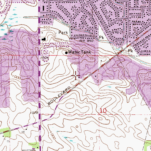 Topographic Map of Cedar Highlands Park, MN