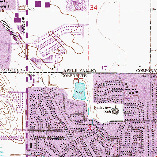 Topographic Map of Valley Lake Park, MN