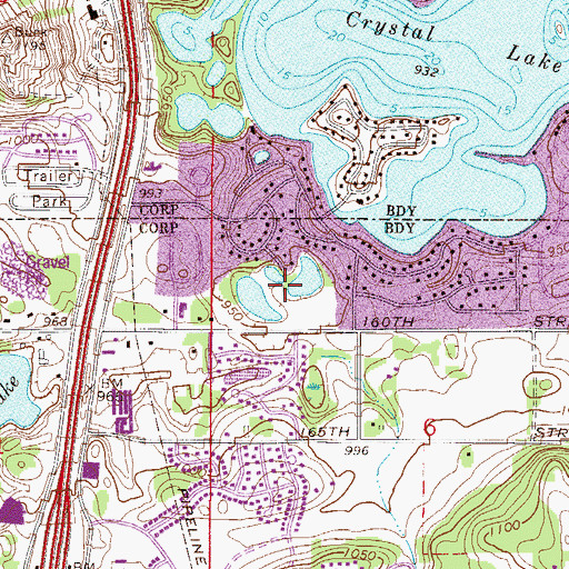 Topographic Map of Oak Shores Park, MN