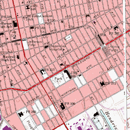 Topographic Map of Public School Number 213 Annex, NY