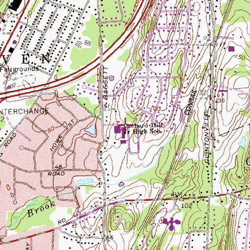 Topographic Map of Gateway Community Technical School, CT