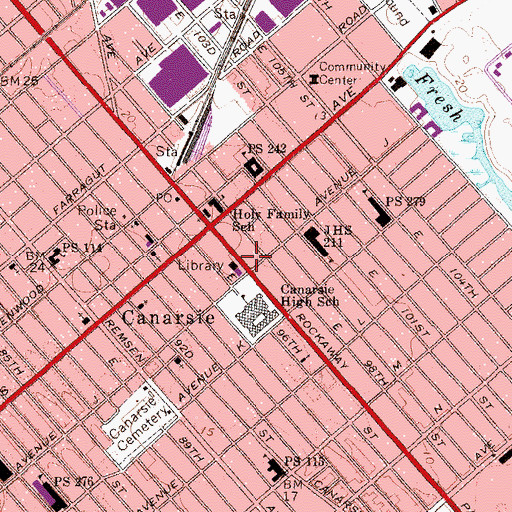 Topographic Map of Parkshore Manor Nursing Home, NY