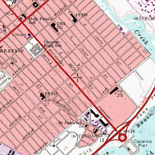 Topographic Map of Seaview Shoppers Mart Shopping Center, NY