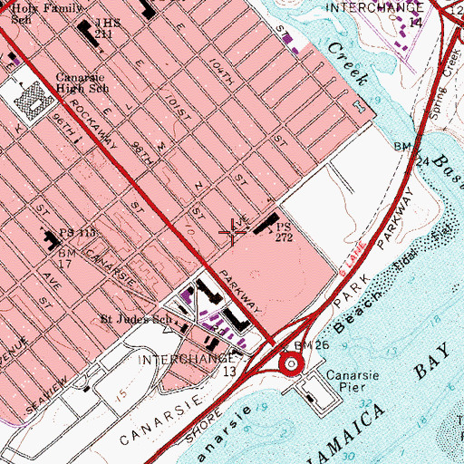 Topographic Map of Seaview Jewish Center, NY
