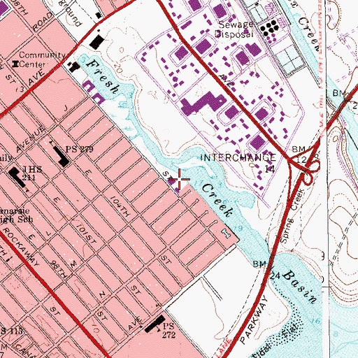 Topographic Map of Young Israel of Canarsie Synagogue, NY
