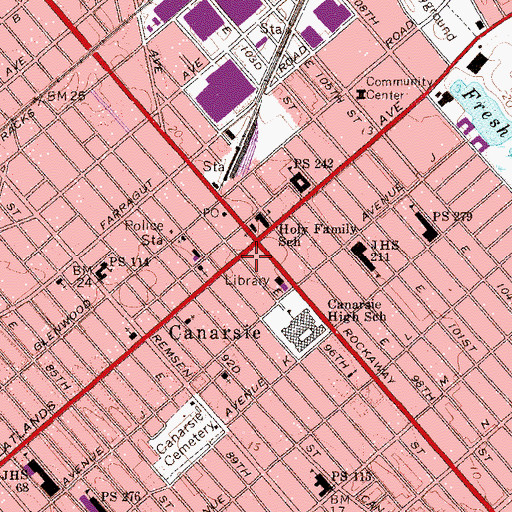 Topographic Map of Beraca Baptist Church, NY