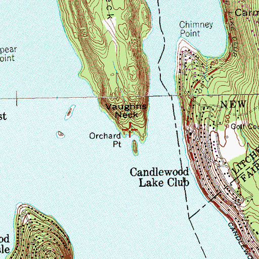 Topographic Map of Orchard Point, CT