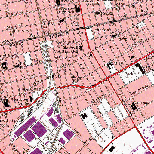 Topographic Map of Full Gospel Tabernackle, NY