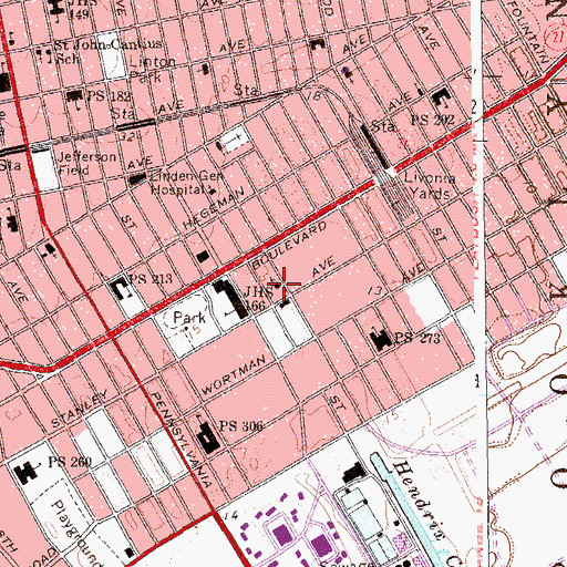 Topographic Map of Saint Pauls Community Baptist Church, NY