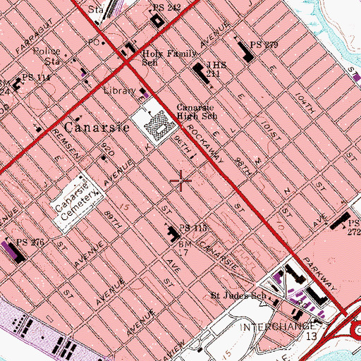 Topographic Map of First Haitian Baptist Church, NY