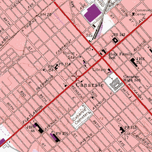 Topographic Map of Daybreak Ministries, NY