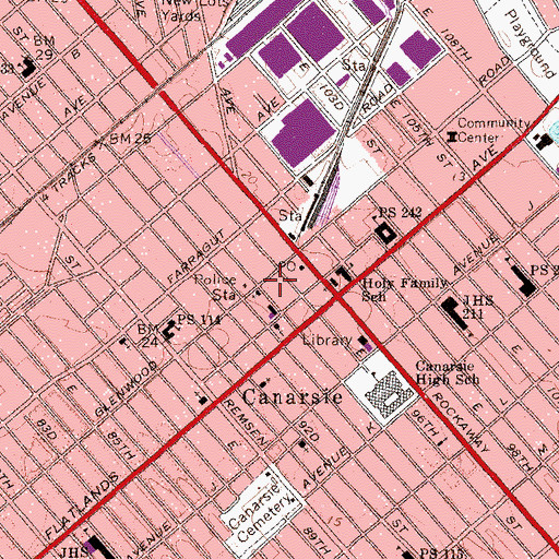 Topographic Map of Canarsie Seventh Day Adventist Mission, NY