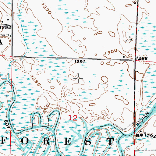 Topographic Map of Mary Donald Cemetery, MN
