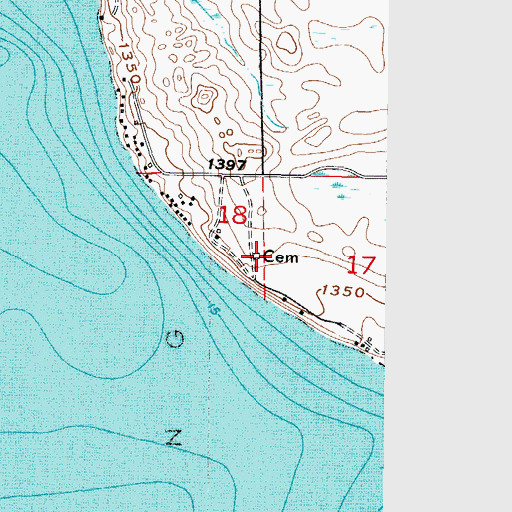 Topographic Map of Donnelly Cemetery, MN