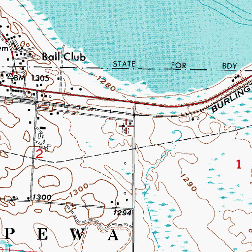 Topographic Map of Saint Joseph Cemetery, MN
