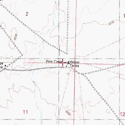 Topographic Map of Pica Camp, AZ
