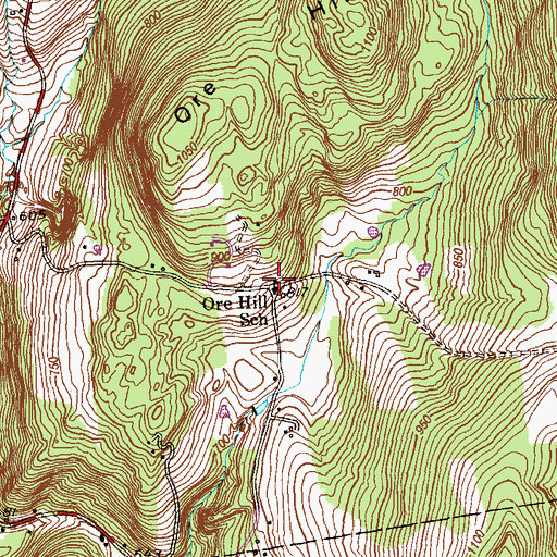 Topographic Map of Ore Hill School, CT
