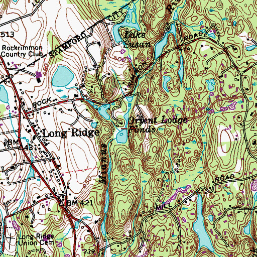 Topographic Map of Orient Lodge Lake, CT