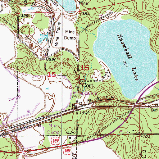 Topographic Map of Cort Post Office (historical), MN