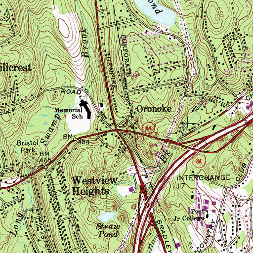 Topographic Map of Oronoke, CT