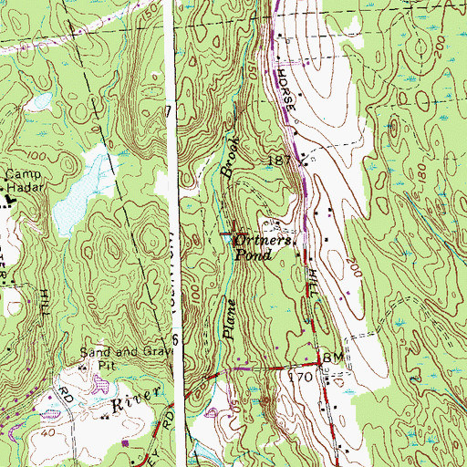 Topographic Map of Ortners Pond, CT