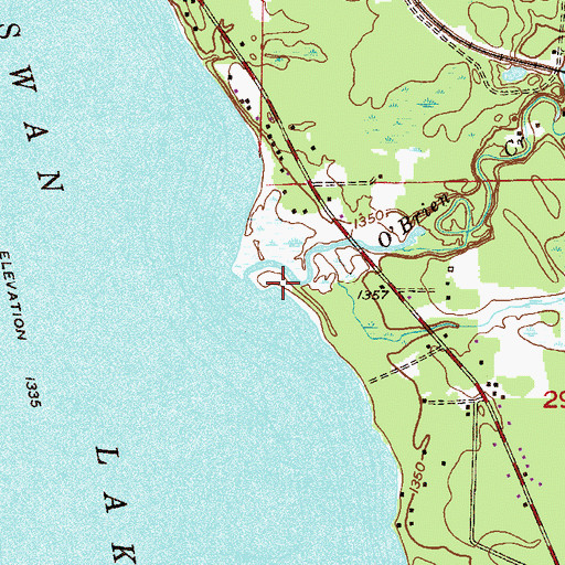 Topographic Map of Swan Lake Campground, MN