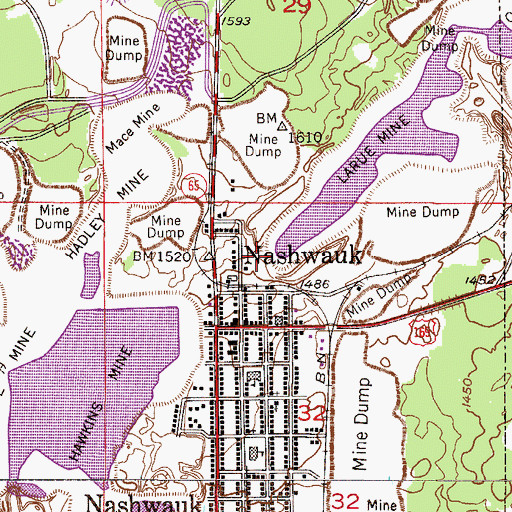 Topographic Map of Nashwauk City Park Camp, MN