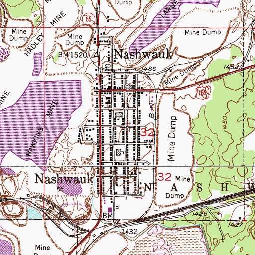 Topographic Map of Nashwauk Lutheran Church, MN