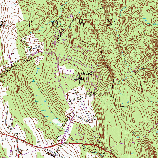 Topographic Map of Osborn Hill, CT