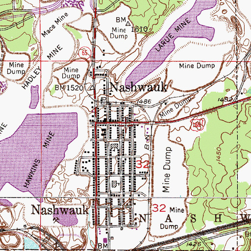 Topographic Map of Nashwauk Alliance Church, MN