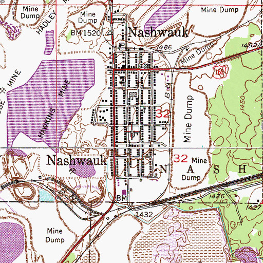 Topographic Map of Nashwauk-Keewatin High School, MN
